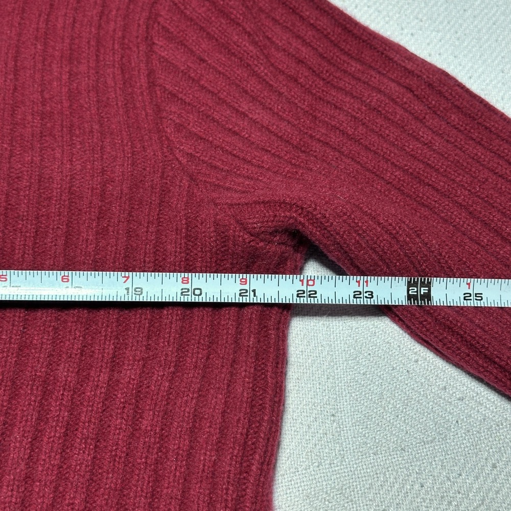 Polo Ralph Lauren Turtleneck Sweater Mens Large Wool Cashmere Ribbed Red Vintage - Picture 7 of 11